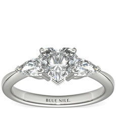 Classic Pear Shaped Diamond Engagement Ring in Platinum (0.48 ct. tw.)